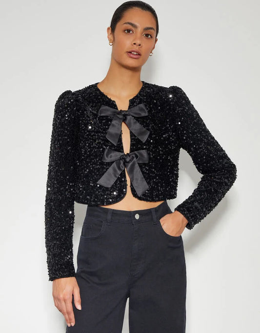 Bow Sequin Top