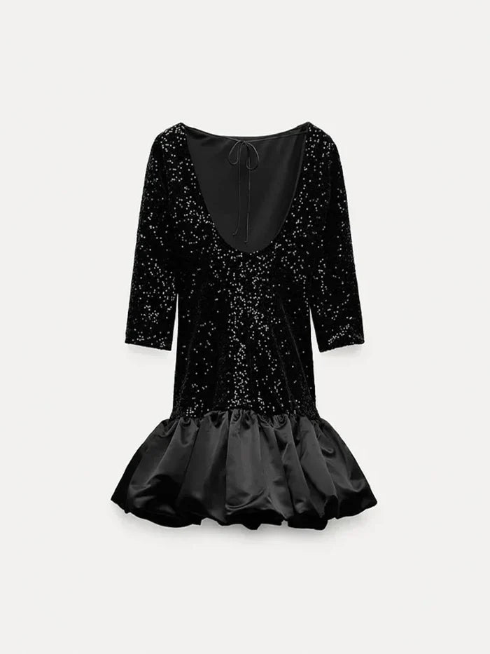 Sequined Ruffle Dress