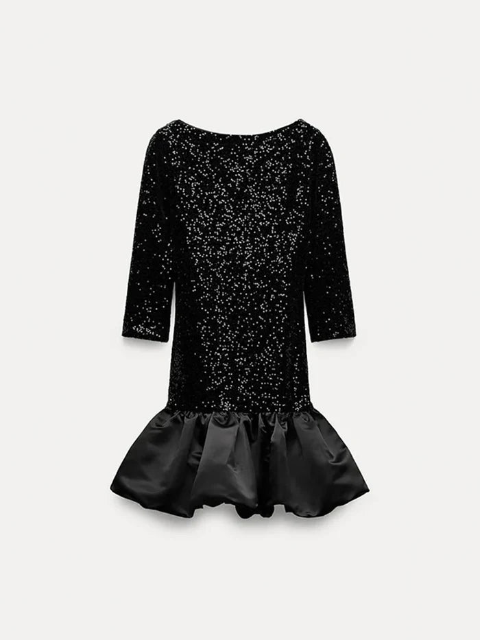 Sequined Ruffle Dress