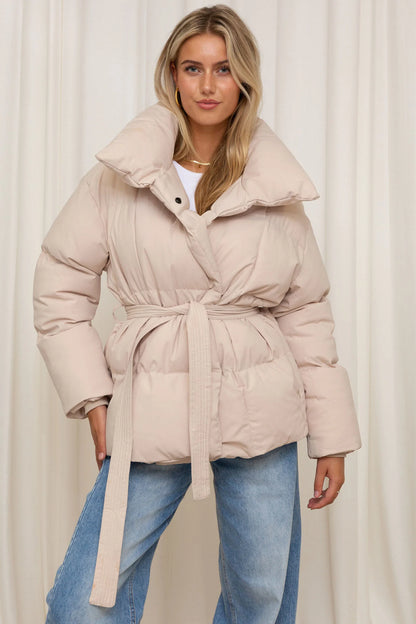 Cozy Belted Puffer Coat