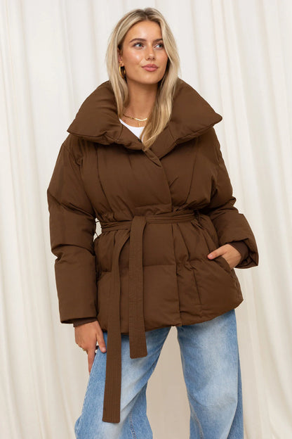 Cozy Belted Puffer Coat