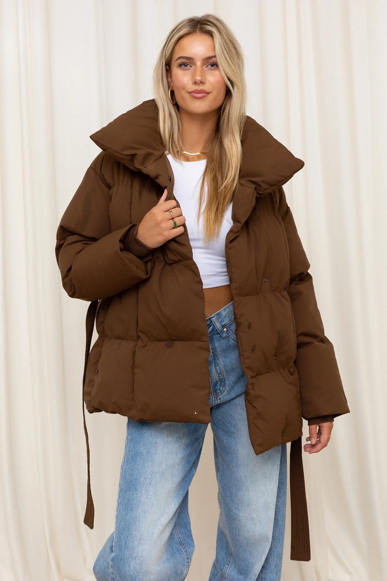 Cozy Belted Puffer Coat