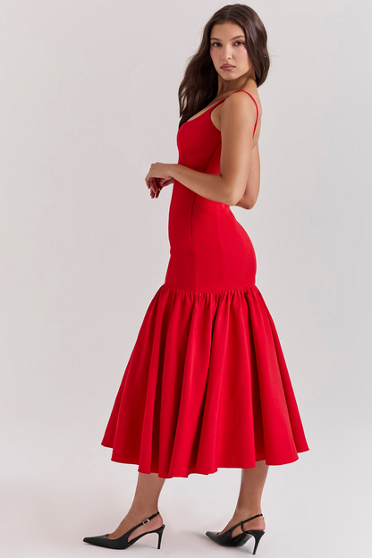 Amore Dropped Waist Midi Dress