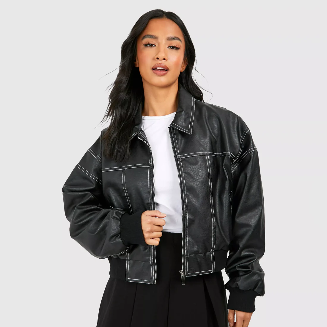 Cherry - Leather Bomber Jacket